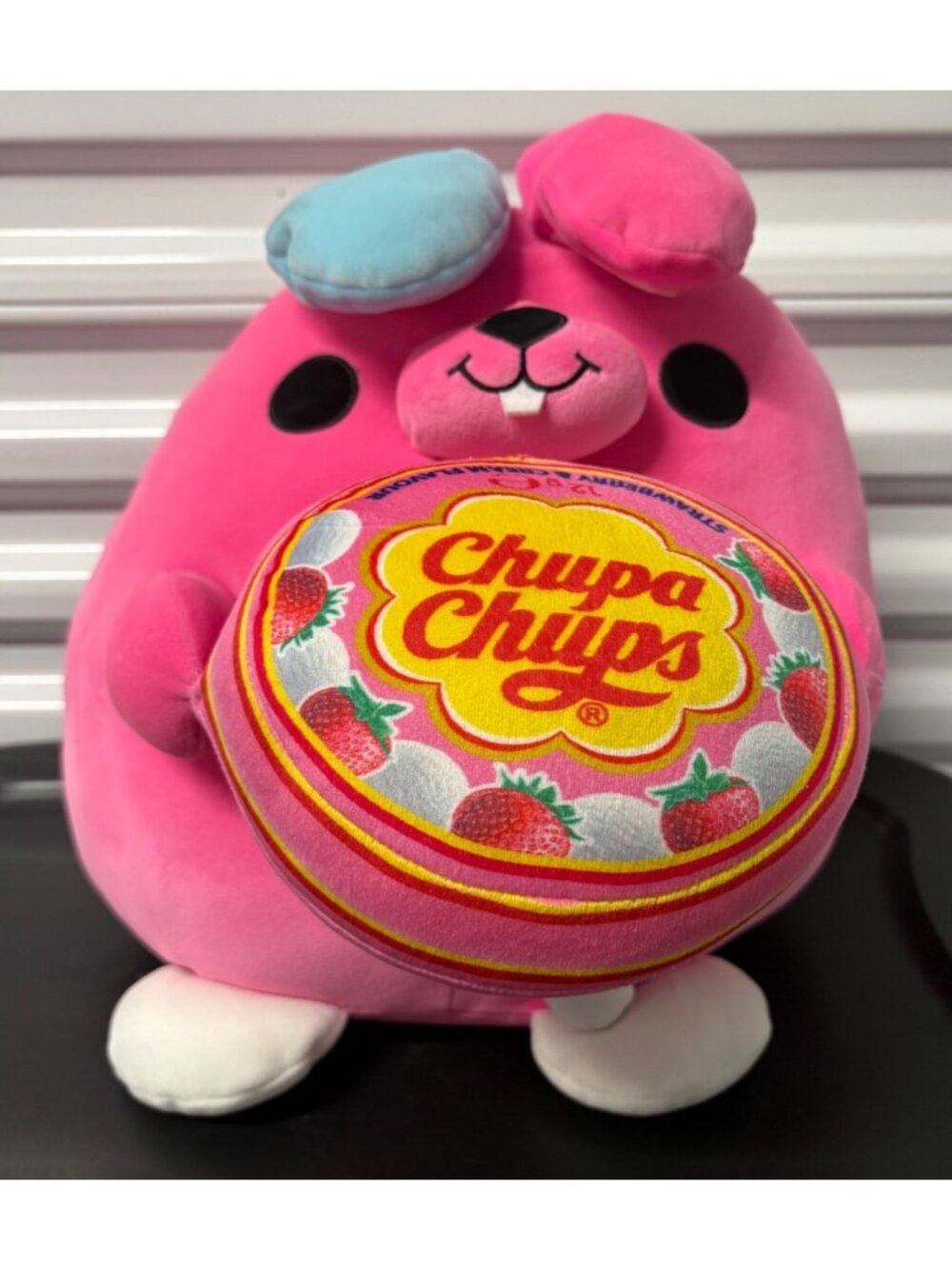 Zuru Snackle Britney Chupa Chups Pink Bunny Rabbit Plush Stuffed Animal Toy 14"